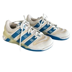 Adidas Stabil 6 scarpe indoor pallavolo badminton pallamano US 7,5 bianco blu - Foto 1 di 14