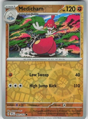 Pokemon Medicham 083/162 SV05: Temporal Forces Common Reverse Holo Near Mint - Image 1 of 2