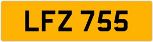 LFZ 755 L 3x3 DATELESS PRIVATE NUMBER PLATE LEE LOU LUKE LUCY LEO LISA LIAM LEN - Picture 1 of 1