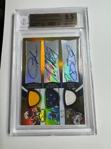2009 Topps Triple Threads Auto Relic Combos Gold /5 Tomlinson Peterson+ BGS 9.5 - Picture 1 of 4