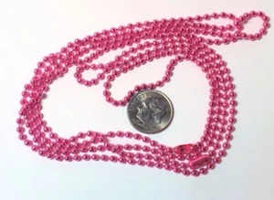 2 collares de cadena de bola de 24" rosa metálico brillante con 8 cierres * - Imagen 1 de 4