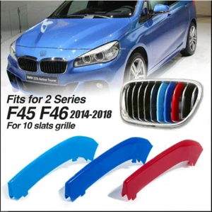 M STTYLE GRILL TRIM GRILLE STRIP COVERF OR BMW 2 SERIES F45 F46 2014-18 10 BARS - Picture 1 of 7