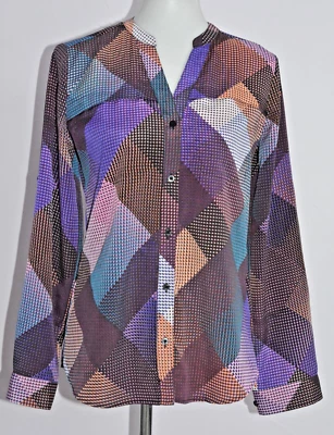 Camisa de vestir para mujer Attention blusa con botones manga enrollable talla S Foto 1 de 4