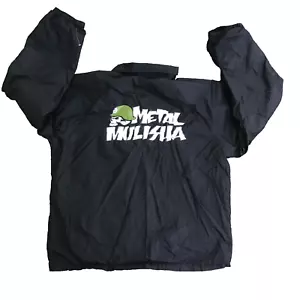 Vintage Metal MULISHA Men Large Jacket Snap Windbreaker Motocross Black Stained - Picture 1 of 14