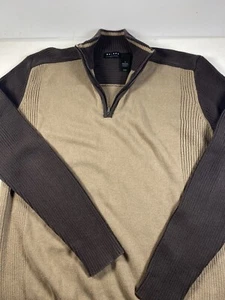 Axcess Mens Medium 1/4 ZipLong Sleeve Two Tone SweaterBrownWorn Once Very Nice.M - Picture 1 of 6