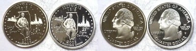 2003-S Illinois Statehood Quarter Silver & Clad Proofs 2 Coin Set - Image 1 of 3