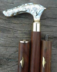 Wooden Walking Stick Cane Style Brass Nautical Victorian Head Designer Handle