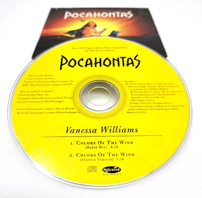 Pocahontas VANESSA WILLIAMS COLORS OF THE WIND SINGLE CD ENGLISH & SPANISH RARE! Foto 1 de 4