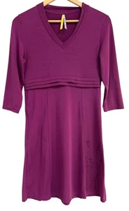 Lole Women’s Purple/Pink Wool Blend 3/4 Sleeve A-Line Dress Baselayer Gorpecore  - Picture 1 of 8