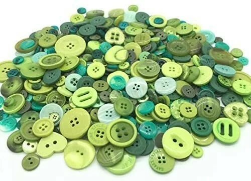 50 Resin Buttons Colorful Greens Jewelry Making Sewing Supplies Assorted Lot  TR - Image 1 of 1