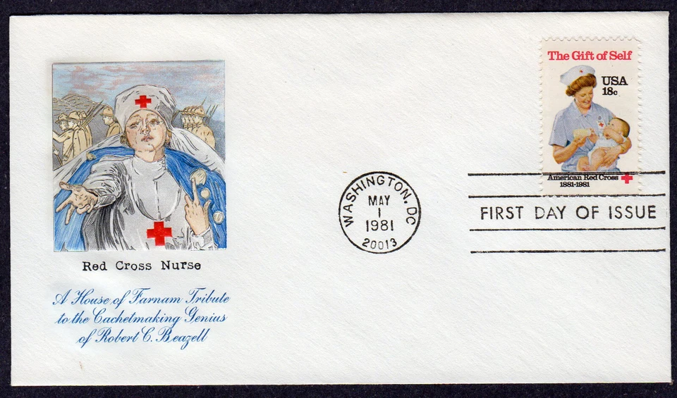 1981 American Red Cross 100th & Nursing - Farnam Beazell Tribute FDC NW959 - Image 1 of 1