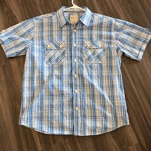 M. Society premium product men's 2X short sleeve button up shirt 2 pockets EUC - Picture 1 of 8