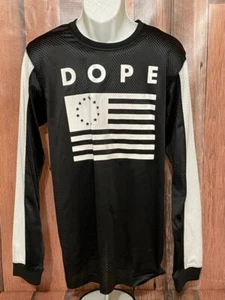 Mens DOPE Brand JERSEY Shirt Long Sleeve Black White Size XLarge - Picture 1 of 8