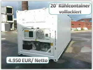20 Fuß Kühlcontainer mit DAIKIN Aggregat Volllackiert Reefer Kühlzelle Kühllager - Bild 1 von 10