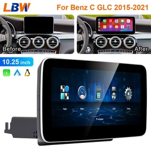 Linux 10.25'' Car Screen Carplay Radio Stereo For Benz C W205 GLC X253 2015-2021 - Foto 1 di 12