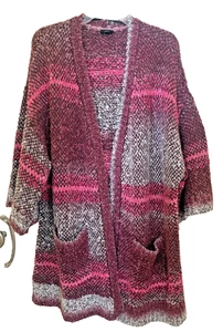 Suéter cárdigan abierto tórrido para mujer bolsillos gruesos coloridos talla grande 2 2X - Imagen 1 de 5