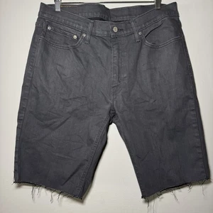 Levis 511 Jeans Shorts Men 36 Gray Denim Stretch Raw Hem Casual Streetwear - Picture 1 of 3