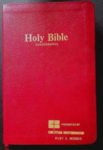 GIANT PRINT Referenced KJV BIBLE Christian Heritage 1986 Leather Red Letter Gilt - Imagen 1 de 6