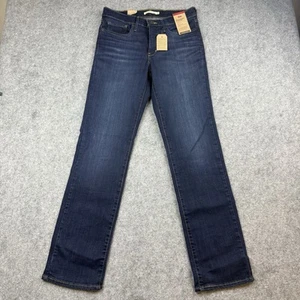 Levis 314 Shaping Straight Jeans Women’s 10 M 30x32 Dark Blue Mid Rise Slimming - Picture 1 of 12