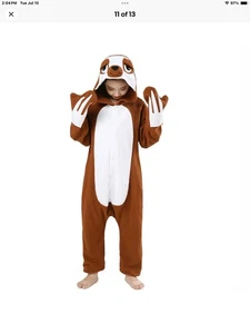 Sloth One-piece Pajamas For Boys and Girls Halloween Christmas Cosplay Costume - Picture 1 of 2