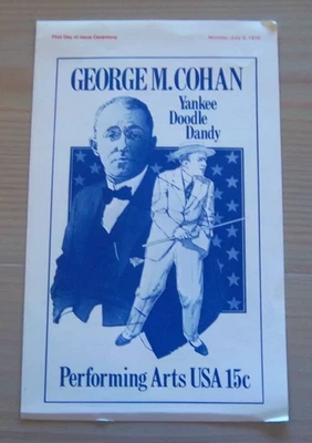 Sc. 1756 George M. Cohan Ceremony Program FDC / First Day of Issue 1978 - Image 1 of 3