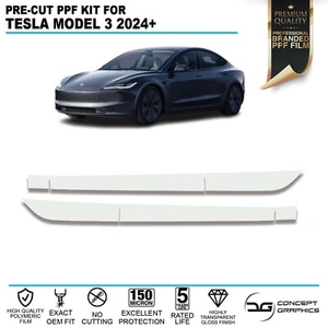 Lower Doors Stone Chip Guard PPF Paint Protection Film For Tesla Model 3 24+ - Picture 1 of 4