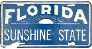 *99 CENT SALE*  1980s Florida SUNSHINE STATE Booster License Plate No Reserve