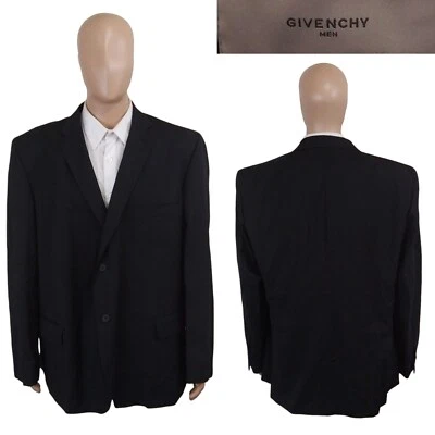 Givenchy Two Button Super 110s Solid Navy Blue Wool Twill Suit Jacket 50R - Image 1 of 4