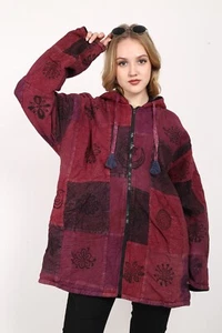 Women’s Cotton Printed Patchwork Pullover Jacket Winter Hoodie Wholesale Mix lot - Picture 1 of 9