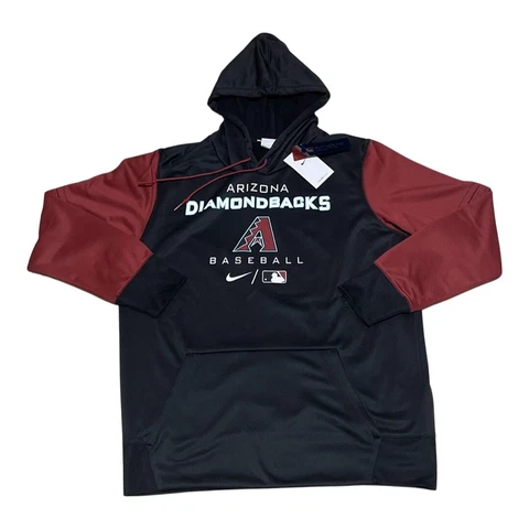 Nike Arizona Diamondbacks Sweatshirt Hoodie Size Large Black Red Baseball MLB Cover