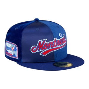 New Era Montreal Expos MLB 59Fifty Tri-Panel Fitted Hat Dark Royal Size 7 5/8 - Bild 1 von 9