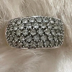 Gorgeous QVC 9ct Gold Aquamarine Large Cluster Cocktail Dress Ring UK Size M - Picture 1 of 12