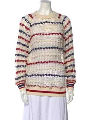 Isabel Marant Étoile Cage Tricot Drapeau Américain Femme Rayé Pull En Coton L 40 - Photo 1/4