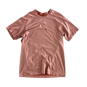 Lululemon Metal Vent Tech Shirt Crewneck M Red Micro-Striped Tee Performance - Picture 1 of 2