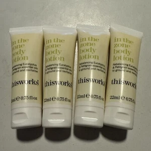 4 lociones corporales Thisworks In The Zone - 0,75 OZ Aceites esenciales de eucalipto - Imagen 1 de 3