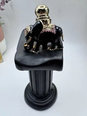 Anillo de botella de vidrio de aceite esencial de elefante adornado perfume tabaco ajustable Foto 1 de 4