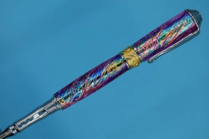 Bolígrafo Broadwell Nouveau Sceptre en cromo y oro de 22kt + ópalo venenoso FX - Imagen 1 de 8