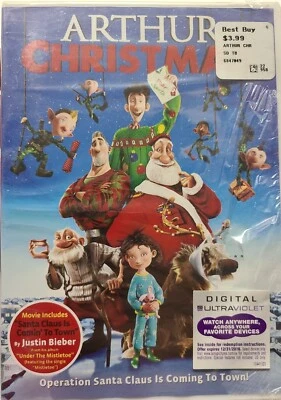 NEW Arthur Christmas DVD animated kids Justin Bieber, Hugh Laurie, Sony 2011 - Image 1 of 4