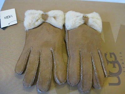 GUANTES UGG CLASSIC BOW SHORTY MUJER CASTAÑO TALLA S Foto 1 de 3