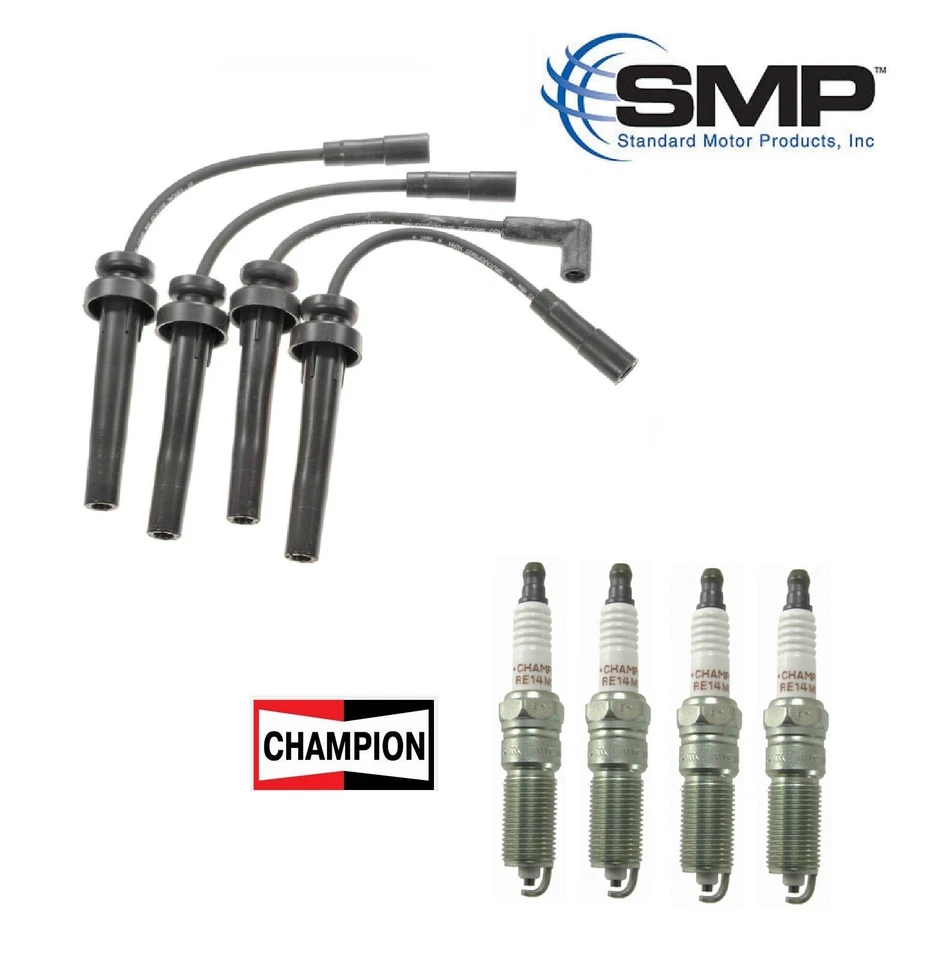 Juego de cables SMP + 4 bujías Champion para Chrysler PT Cruiser/Dodge Neon Foto 1 de 1