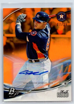 2016 Bowman Platinum A.J. Reed #TPA-AR Top Prospects Autos Orange /25 Astros - Image 1 of 2