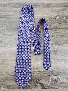 Daniel Cremieux Men's Necktie 100% Silk Tie Blue Geometric USA Made - Picture 1 of 7