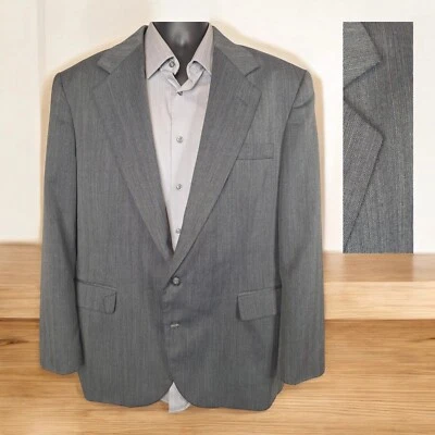 Chaqueta Blazer Haggar Imperial Gris Cuadros Rayas Para Hombre 44R Única Ventilación EE. UU. Foto 1 de 4