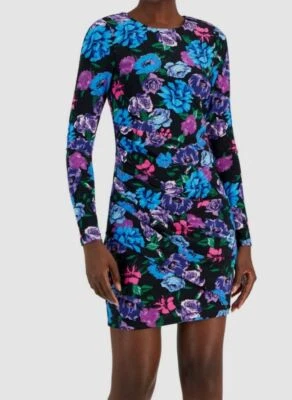 Rachel Rachel Roy Women's Black Keeva Bodycon Lined Faux-Wrap Mini Dress Size XL - Image 1 of 2