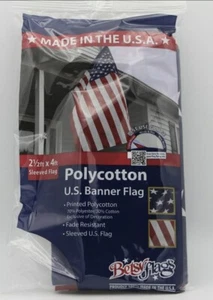 Betsy Flags 2 1/2 ft x 4 ft Banner Sleeved Flag July 4th USA - Brand New! - Picture 1 of 2