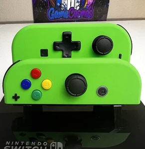 Soft Touch Lime Green - DPAD Colored ABXY - Custom Joycons for Nintendo Switch - Picture 1 of 4