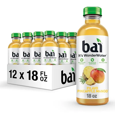 KEURIG DR PEPPER Bai Pilavo Pineapple Mango Antioxidant Water – 12 Pack, 18oz Bottles