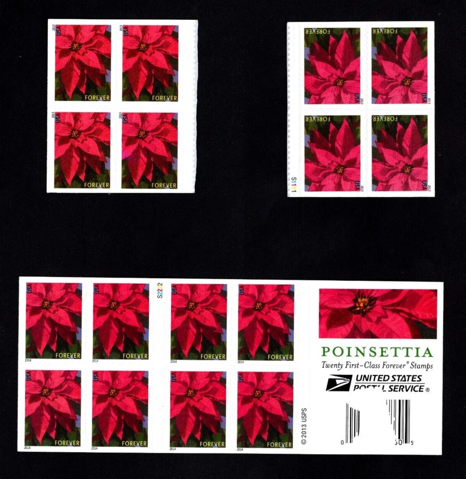 Folleto Elección de Poinsettia 2013 ¡panel o bloque 4816a! Estampillas de Estados Unidos MNH, Navidad Foto 1 de 1
