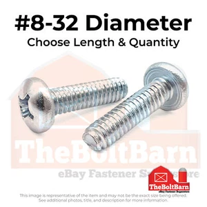 #8-32 Phillips Pan Head Thread Rolling Screws Zinc (Choose Length & Qty) - Picture 1 of 7