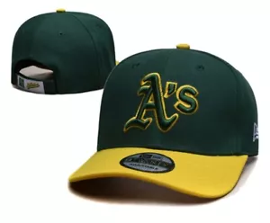 MLB-Oakland Athletics Baseball Cap adjustable New Era 9Twenty Green/Yellow Hat - Picture 1 of 3